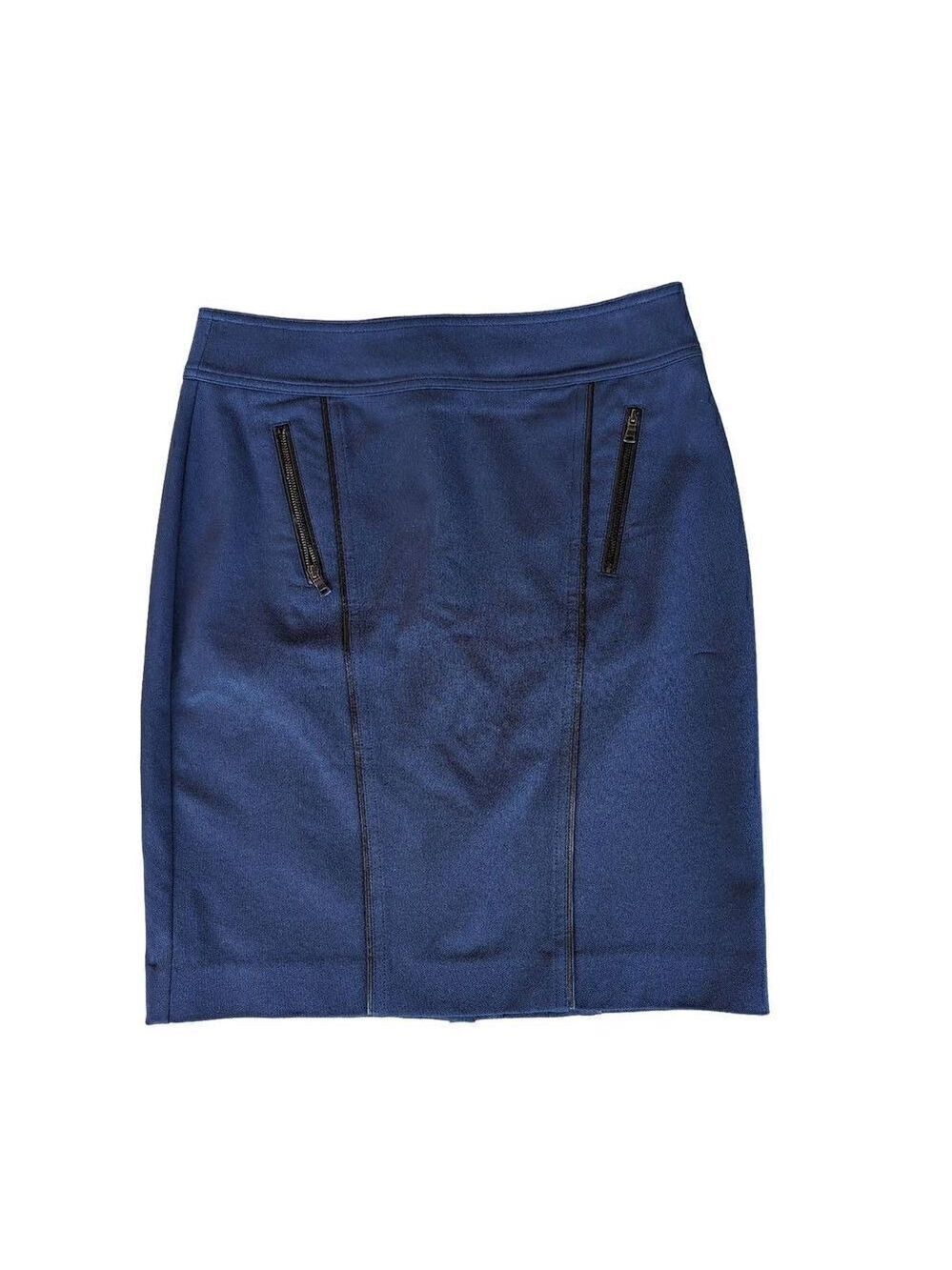 Ann Taylor Women's Navy Blue Pencil Cut Mini Skirt Size 4
